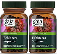 Gaia Herbs Echinacea Supreme, Vegan Liquid Capsules, 30 Count (Pack of 2) - Fast-Acting Immune Support, Immune-Boosting Organic Whole Plant Echinacea