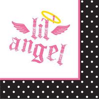 16-Count Paper Beverage Napkins, Angel Birthday