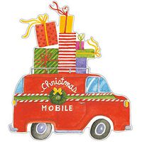 Caspari Christmas Rush Decorative Die-Cut Gift Tags, 20 Included