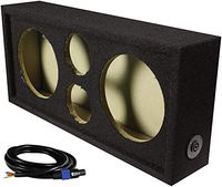 Qpower Full Range Empty Box Holds 2-8" & 2 - Super Tweeter W/Speakon Connection With Cable 24.5in. x 5.5in. x 11.75i