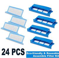 Medihealer Filters 24 Packs: Need Assemble Filter into Reusable Frame Kit - 4 Assembled Filters + 8 Ultra-fine + 8 Foam - Pollen & Hypoallergenic -Premium Replacement Filter Supplies by Medihealer