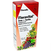 Floravital Liquid Iron Supplement + Herbs 23 Ounce XL - Vegan, Yeast & Gluten Free - Non Constipating
