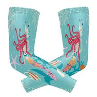 ZZKKO Princess Mermaid Cooling Arm Sleeves Cover Uv Sun Protection for Men Women Running Golf Cycling Arm Warmer Sleeves 1 Pair