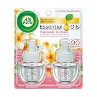 Air Wick Scented Oil Air Freshener, Virgin Islands, Twin Refills, 0.67oz (Pack of 12)