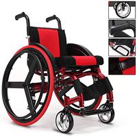 AILSAYA Portable Wheelchair with Anti-Rear Tilting Device, Aluminum Alloy Folding Sports and Leisure Wheelchair, Self-propelled Wheelchair Meets Theergonomics Suitable for Elderly and Disabled