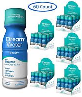 Dream Water Beauty Sleep Aid, Natural Melatonin, Biotin, Juvecol, 2.5oz Shot - 5 Packs (12 Bottles in Each Pack)