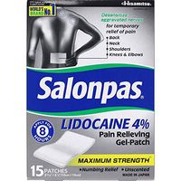 Salonpas Lidocaine 4% Pain Relieving Gel-Patch, 2Pack (15 Gel-Patches Each)