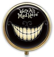 Smile Custom Round Bronze Pill Box Pocket 2.1 inches - 3 Compartments Pill Box/Pill Case Pocket