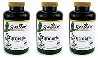 Swanson Premium Brand Turmeric Whole Root Powder 720 mg, 240 Capsules, 3 Count