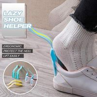 Lazy Shoes Helper for Easy to Wear Shoe, Portable Shoe Horn Sock Slider, Lazy Shoes Lifter Helper for Elderly, Disabled, Pregnancy, Shoe Aid Sticks, Plastic Shoehorn for Men,Women,Kids (Gray, 2Pcs)