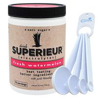 Superieur Electrolytes Hydration Electrolyte Powder with Pink Himalayan Salt 6.9 oz Bundle with a Lumintrail Measuring Spoon Set (Fresh Watermelon)