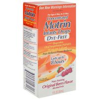 Motrin Concentrated Infants Drops Dye-Free Original Berry Flavor Infants 50 mg, 50 mg, Original Berry Flavor 1 oz (Pack of 3)