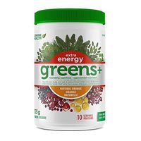 Genuine Health Greens+ Extra Energy, Green Superfood Powder, Non Gmo 133 Gram Natural Orange