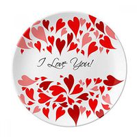 Valentine's Day I Love You Red Dessert Plate Decorative Porcelain 8 inch Dinner Home