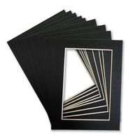 Picture Frame Factory Outlet - 5x7 Black Pre-Cut Picture Mat with Black Core Bevel Cut for 4x6 Photo (50)