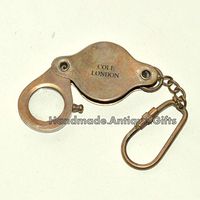 Necklace Brass Magnifying Glass Antique Vintage Keychain Magnifier