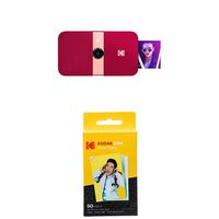 KODAK Smile Instant Print Digital Camera - Red with Kodak 2ʺx3ʺ Premium Zink Photo Paper (50 Sheets)