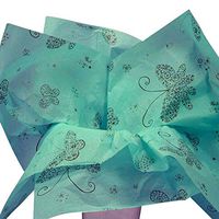 10ct Teal Blue Green"Floral Butterflies" Tissue Paper Gift Wrapping 20"x30" Sheets nfLG -840