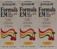 Formula EM Generic for Emetrol Nausea & Upset Stomach Relief Cherry Flavor 4 oz. Bottle Pack of 3 Total 12 oz.