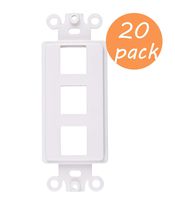 Tricom Quickport Decora Wall Plate Keystone Insert (20 Pack, 3 Ports)