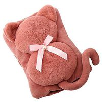 Portable Hand Warmer Rechargeable Electric Heat/Hot Water Bag with Soft Removable Cartoon Cat Cover Helps Warm Body&Muscle Relaxation&Relieve Fatigue&Home Sofa Pillow (Rose Red)