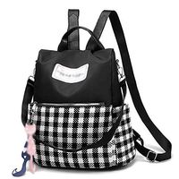 F&W WF Backpack - Women's Bag Backpack Fashion New Canvas Oxford Student Bag (Color : Black)
