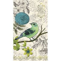 Evergreen Set of 2,Guest Towel Size Napkin, 8"x4.5", Pack of 15, Alluring Aviary