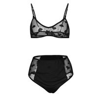 Haxikocty Sexy Sleepwear Women 2 Piece Lingerie Lace Bra Shorts Set Ladies Pajamas Underwear Black