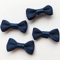 Mosheng Accessory 40pcs Mix Lots Satin Ribbon Bows Rose Flowers Sewing Craft Ribbon Mini Bows Wedding Home Party Clothes Decoration (Navy)