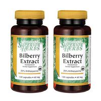 Swanson Bilberry Extract (Standardized) 60 Milligrams 120 Capsules (2 Pack)