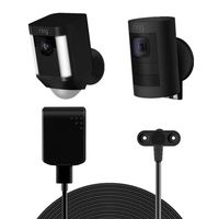 Ring Spotlight Cam Battery/Ring Stick Up Cam Battery Power Adapter and Charging Cable - Ring Camera Accessories - by TYRONE (Weatherproof Indoor/Outdoor) Black (30 Feet)