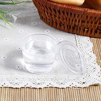 Disposable Plastic Cups, 50Pcs Disposable Plastic Clear Sauce Chutney Cups Boxes With Lid Food Takeaway Hot, Souffle Cups (3oz)