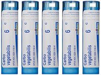 Boiron Carbo Vegetabilis 6C (Pack of 5), Homeopathic Medicine for Bloating and Gas