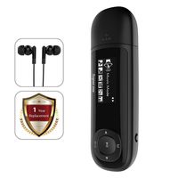 Superme M1 USB Stick MP3 Player, 8GB Music Player Supports Recording, FM Radio, No Cable Needed, Black