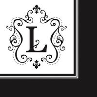 Monogram Elegant Initial Luncheon Napkin - L