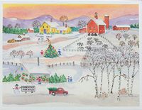 "Farm," Blank Holiday Notecards, 8 Cards Cello-Wrapped, by Anne Kilham