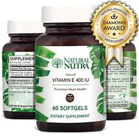 Natural Nutra d-Alpha Tocopherol Vitamin E 400 IU Supplement for Skin, Hair and Nails, Heart Health, Face Elasticity and Scar Repair, 60 Softgels