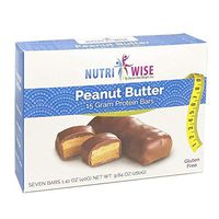 NutriWise - High Protein Diet Bars - Low Fat, Gluten Free, Aspartame Free (Peanut Butter, 6 Box - 42 count)