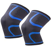 Vimi 2 Pack Knee Brace Knee Compression Sleeve Support for Running/Arthritis/ACL/Sports, Joint Pain Relief and Injury Recovery Knee Sleeves for Men Women(Black/Blue)(XL)