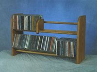 Wood Shed Solid Oak 2 Large Row Dowel CD Rack Honey Oak
