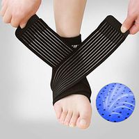 Julitech Adjustable Sport Ankle Support 1 Pcs, Football Basketball Ankle Guard Foot Pad Sleeves for Plantar Fasciitis Pain Relief, Heel Pain, Arch Support,Black