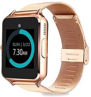 Smart Watch Bluetooth Steel Strap Touchscreen with Camera, MyTECH Watch Phone Sim Card Slot,Smart Wrist Watch,Smartwatch Phone Compatible Android Samsung iPhone Men Women Kids, X8 Smart Watch (Gold)