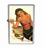 Customized Collectables Sexy Pinup Girl New Year's Eve Flip Top Oil Cigarette Lighter