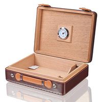 JTYX Wooden Cigar Box Portable Large Capacity Travel Cigar Humidors can Hold 20 Cigars
