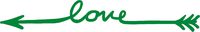 hBARSCI Love Arrow Vinyl Decal - 5 Inches - for Cars, Trucks, Windows, Laptops, Tablets, Outdoor-Grade 2.5mil Thick Vinyl - Green