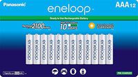 Panasonic BK-4MCCA12FA eneloop AAA 2100 Cycle Ni-MH Pre-Charged Rechargeable Batteries, (package includes 12AAA silver or 12AAA white)