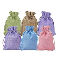 Wuligirl 30PCS Small Burlap Bag 4X6 with Drawstring Favors Cloth Pouches Bags Jewelry Pouches Sack Bags for Wedding ,Party, DIY Craft(6 Colour)