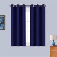 NICETOWN Blackout Draperies Curtains, All Season Thermal Insulated Solid Grommet Top Blackout Curtains/Drapes for Kid's Room (Navy Blue, 1 Pair, 34 x 45 inches)