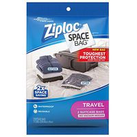 Ziploc Space Bags, Travel Bag for Suitcase, Organization, Storage, Reusable, Waterproof Bag, Pack of 2