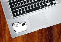 Yadda-Yadda Design Co. Dog - Chubby Spotted Dog - Vinyl MacBook Laptop Trackpad Decal Sticker - Copyright 2017 YYDC (Size Choices) (Small, 3.5" w x 2.75" h, Black & White)